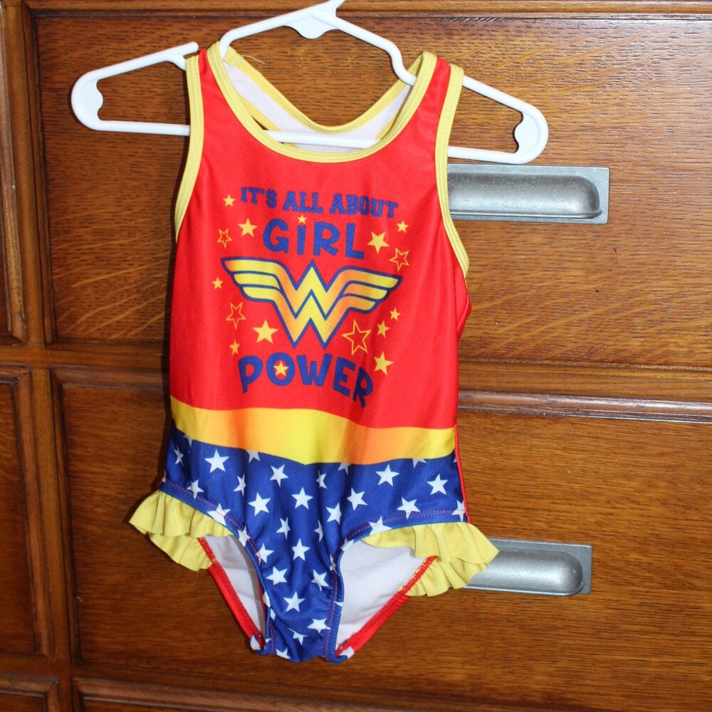 Wonder Woman Size 3T Bathing Suit Ruffled